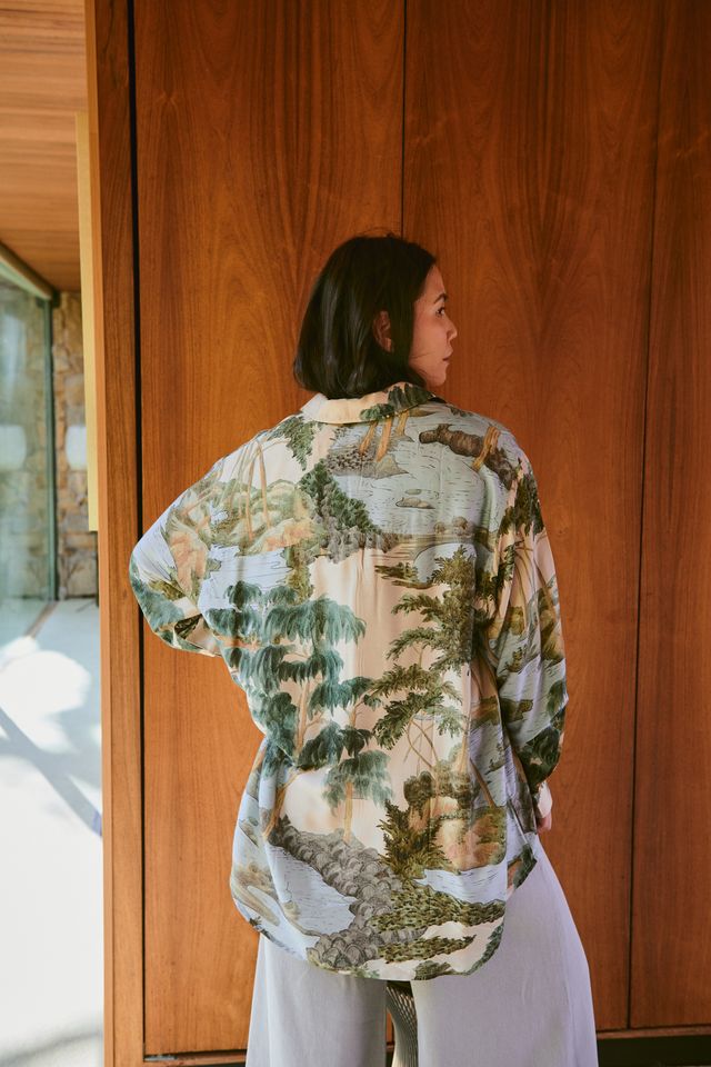Rivers and Trees Oversized Shirt in Natural