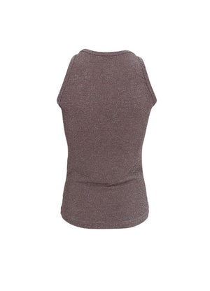 Faye Lurex Strap Top - Taupe