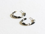 Ava Small Resin Earrings - Cream, Black