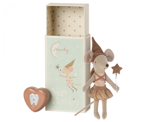 Tooth Fairy Mouse in Matchbox, Rose