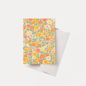 Greetings Card - Orange Daisies