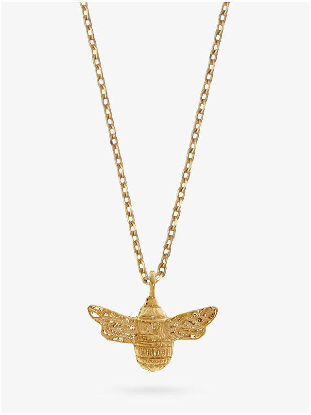 CZ Bee Charm Pendant Necklace With Sparkle Wings