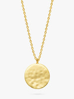 Hammered Disc Pendant Necklace