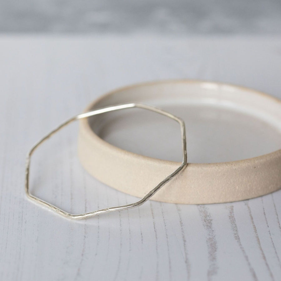 Sterling Silver Geo Octagon Bangle