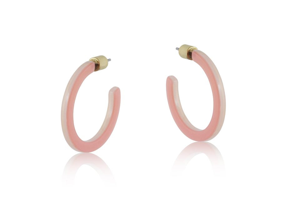 Melia Resin Hoop Earrings - Peach