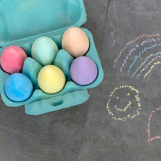Box of 6 Coloured Chalk Eggs