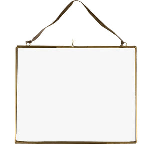 Large Hanging Brass Photo/ Picture Frame - Landscape Style