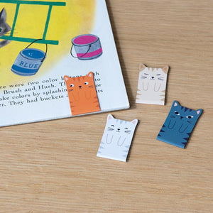 Set of 4 Magnetic Cat Bookmarks