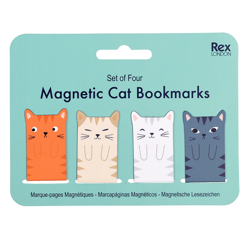 Set of 4 Magnetic Cat Bookmarks