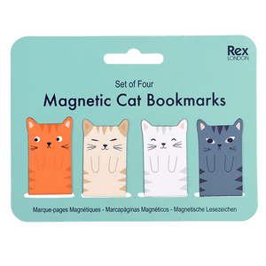 Set of 4 Magnetic Cat Bookmarks