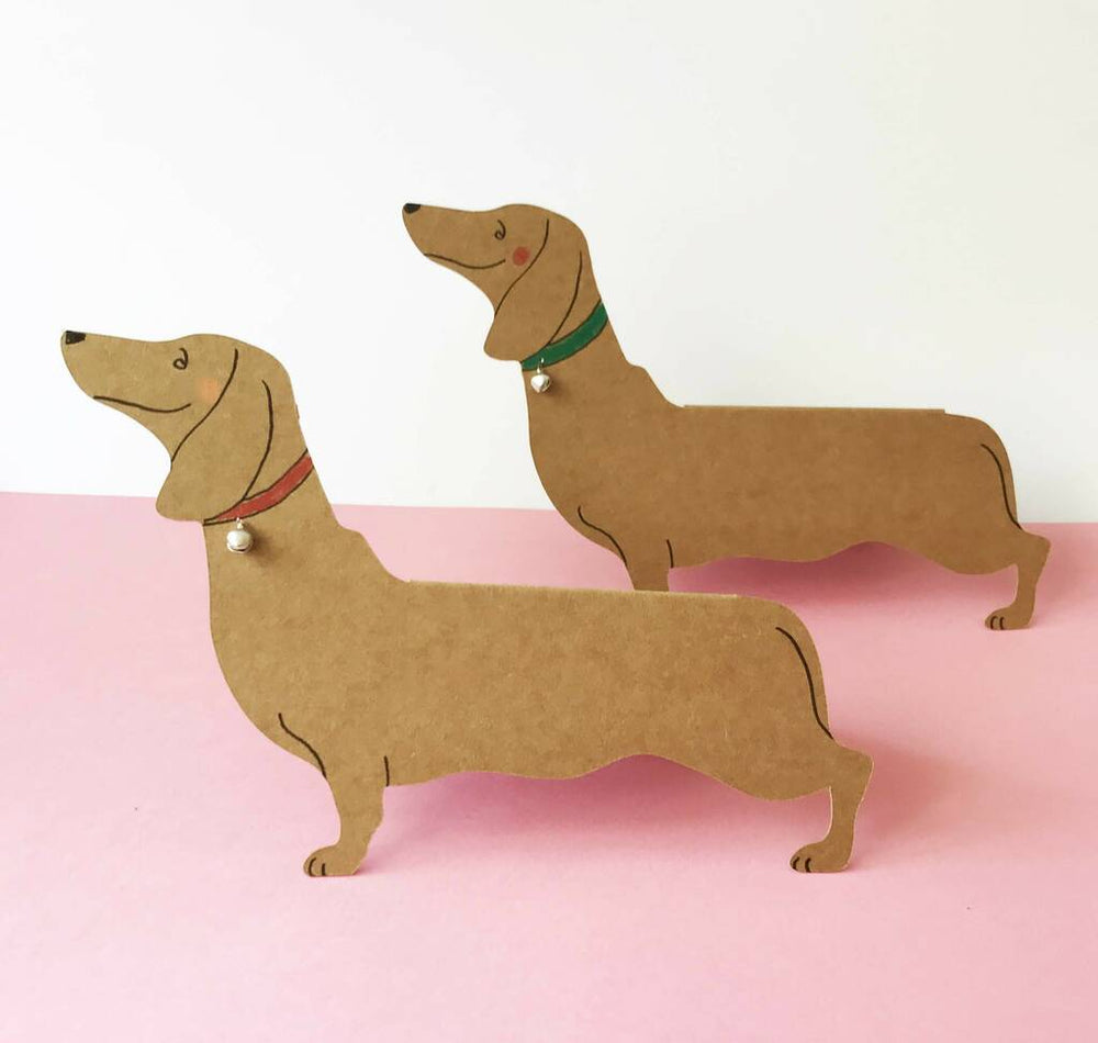 Dachshund Card With Bell
