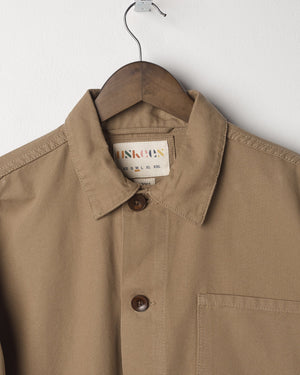 Men's Organic Buttoned Overshirt - Khaki