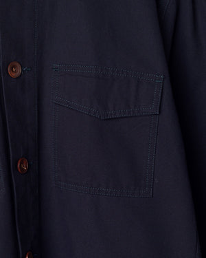 Men's Organic Buttoned Workshirt - Midnight Blue