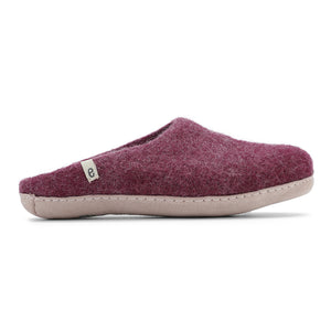 Hand-Made Bordeaux Felted Wool Slippers