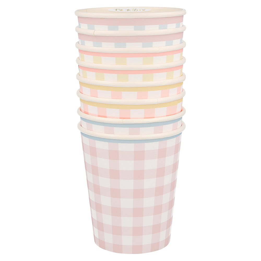 Gingham Cups (pack of 12)