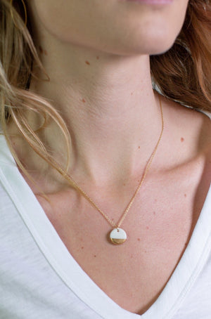 
                
                    Load image into Gallery viewer, Porcelain Gold Dipped Necklace
                
            