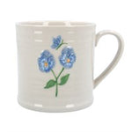 Blue Violas/Butterfly Stoneware Large Mug