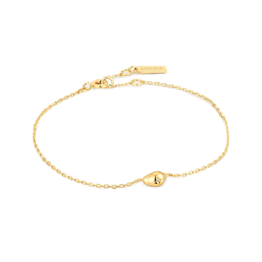 Pebble Sparkle Chain Gold Bracelet