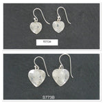 Heart Drop Earrings Sterling Silver