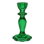 Glass Candle Holder - Dark Green