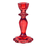 Glass Candle Holder - Red