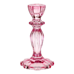 Glass Candle Holder - Pink