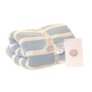 Blue and White Stripes Baby Blanket