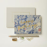 Blue Marble Gilded Birthday Card