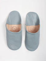 Moroccan Babouche Slippers, Pearl Grey