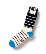 Breton Stripe Fine Mr D London Socks - Blue/Navy
