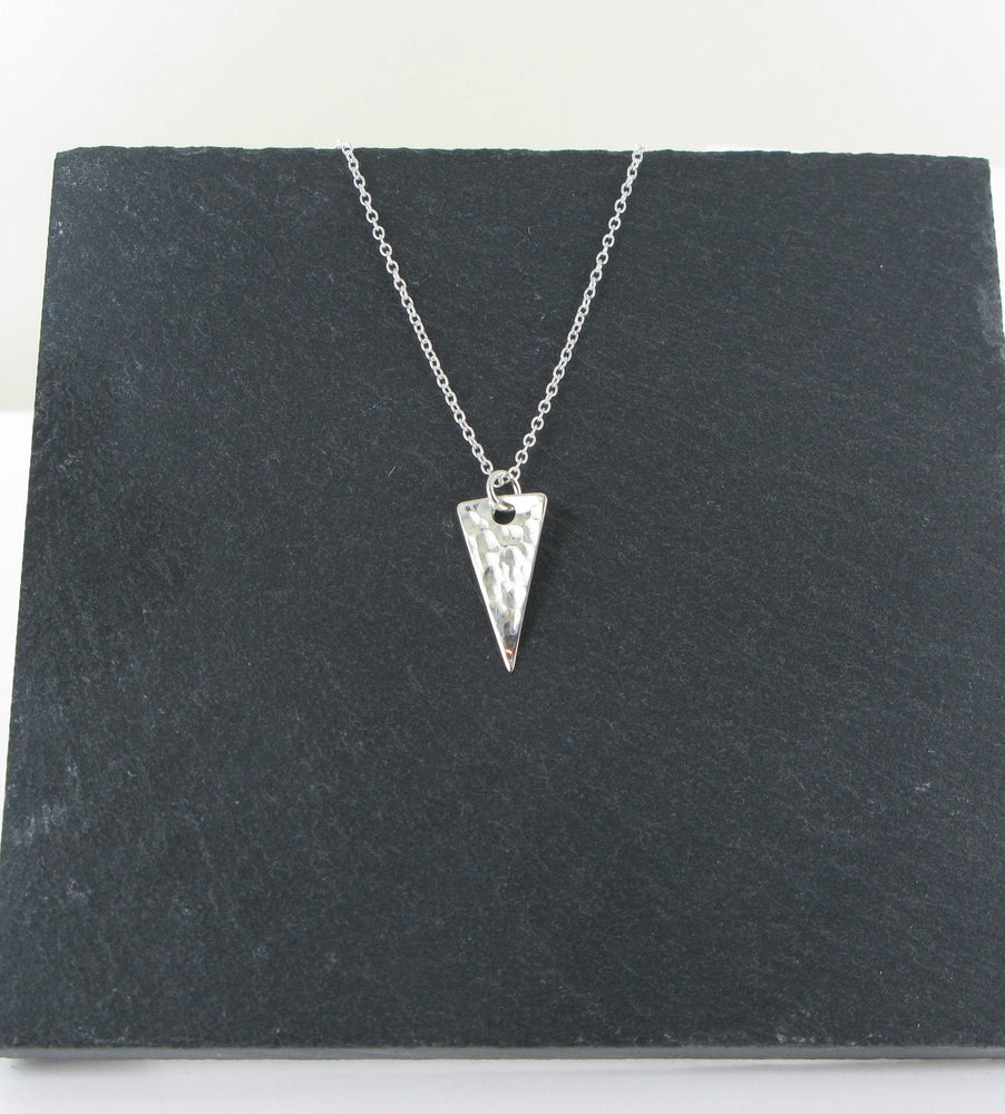 Beaten Triangle Necklace Sterling Silver