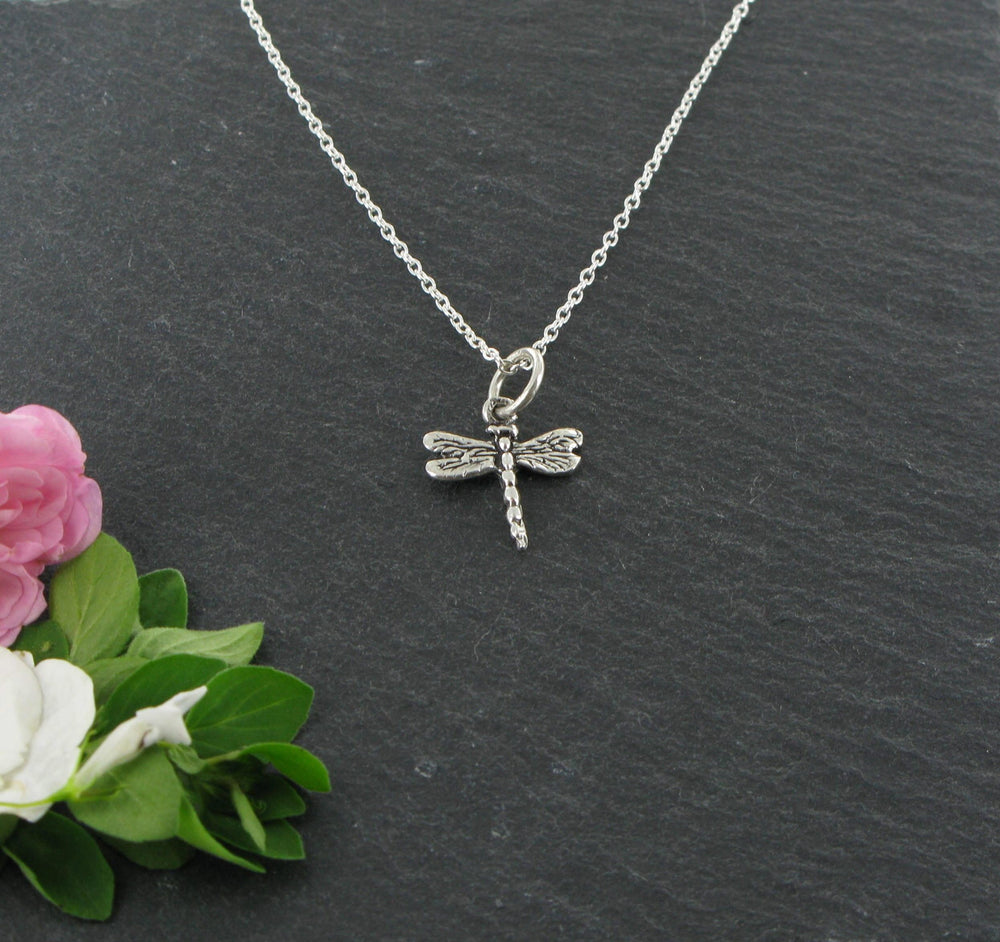 Dragonfly Charm Necklace Sterling Silver