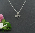 Dragonfly Charm Necklace Sterling Silver