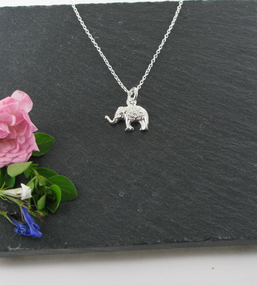Elephant Charm Necklace Sterling Silver