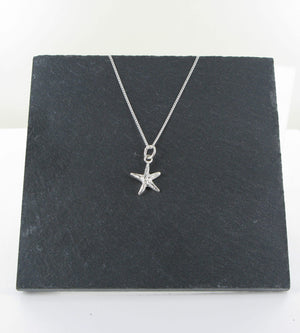 Starfish Charm Necklace Sterling Silver