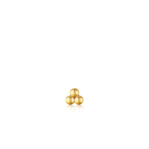 
                
                    Load image into Gallery viewer, Gold Triple Ball Barbell Single Earring
                
            