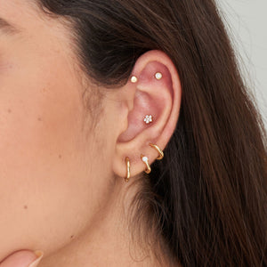 
                
                    Load image into Gallery viewer, Gold Kyoto Opal Bezel Barbell Single Earring
                
            