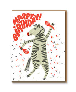 Party Zebra Birthday Card