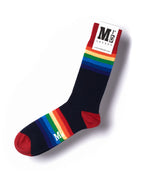 Rainbow Navy Fine Mr D London Socks