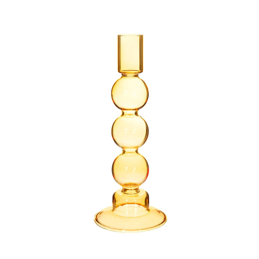 Bubble Glass Candleholder - Yellow
