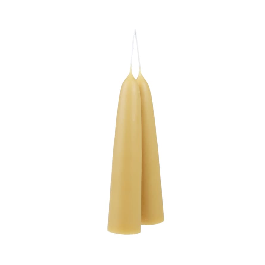 Giant Stubby Beeswax Candles - Pair 205 x 45mm