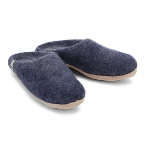 
                
                    Load image into Gallery viewer, Hand-made Blue Felted Wool Slippers
                
            