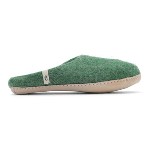 Hand-made Green Felted Wool Slippers