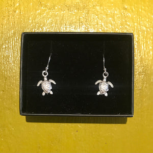 
                
                    Load image into Gallery viewer, Turtle Drop Earrings Sterling Silver
                
            