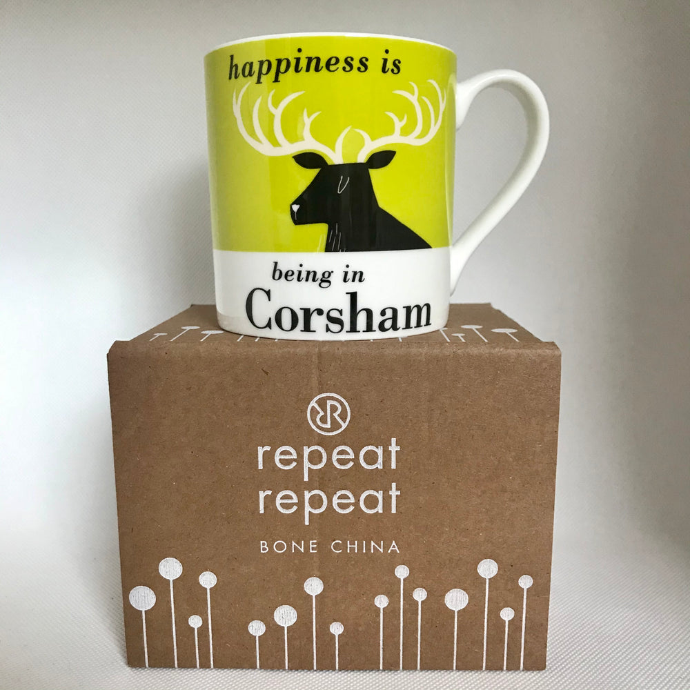 
                
                    Load image into Gallery viewer, Happiness is Being in Corsham Mug
                
            