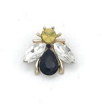 Luna Bee Pin Brooch in Black and Amber