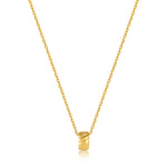 Smooth Twist Pendant Gold Necklace