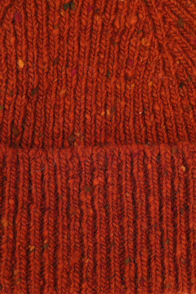 Speckled Donegal Wool Hat - Burnt Orange