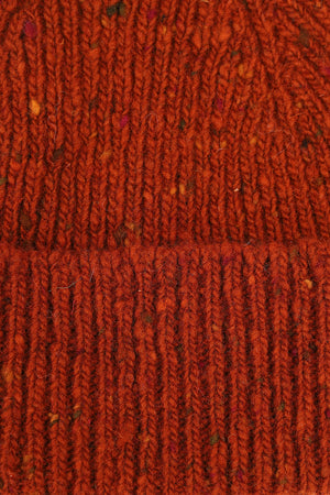 Speckled Donegal Wool Hat - Burnt Orange