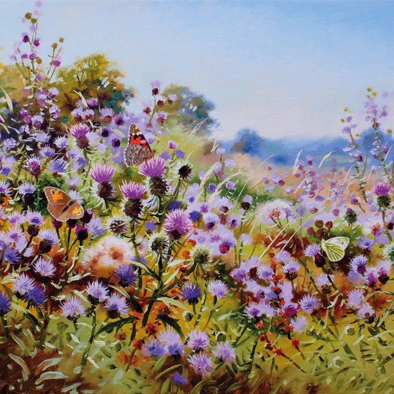 Thistle Patch Visitors Greetings Card